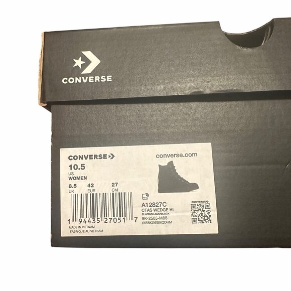 ✨Converse Chuck Taylor All Star Classic Wedge Leather 10.5 Women's Shoes A12827C - Picture 11 of 12